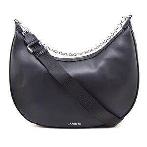 LAMBERT Jenny Half Moon Shaped Black Cross Body Shoulder Purse Bag BRAND NEW